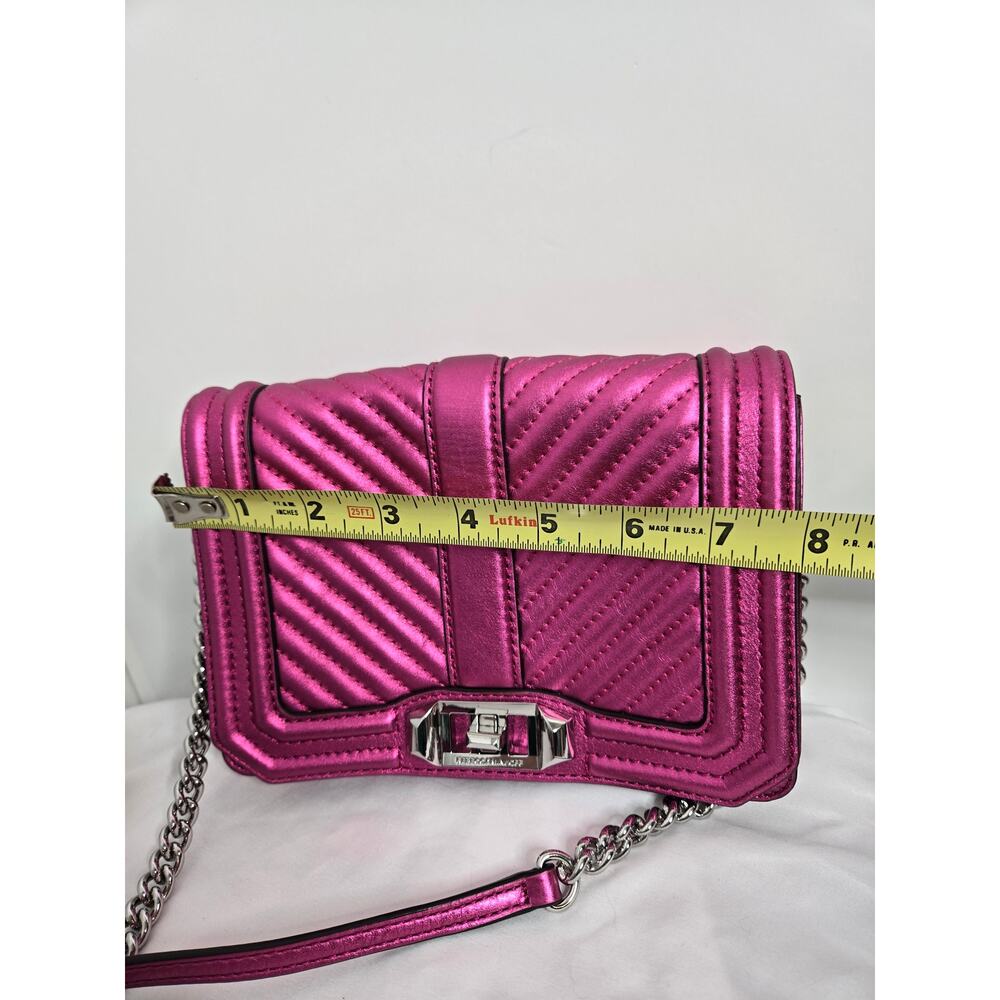 Rebecca Minkoff Metallic Fuchsia Quilted Chain Crossbody - Picture 15 of 16